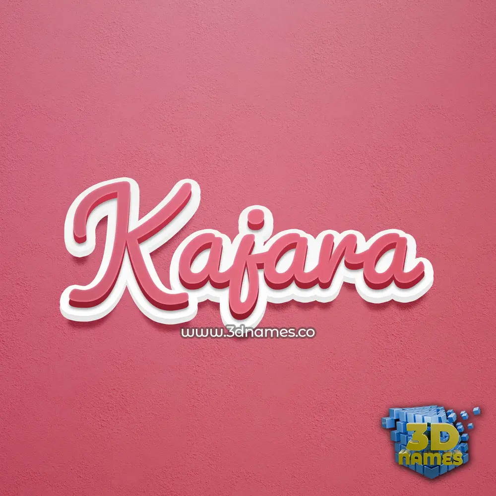 kajara in Red Scribble style - 3D name wallpaper
