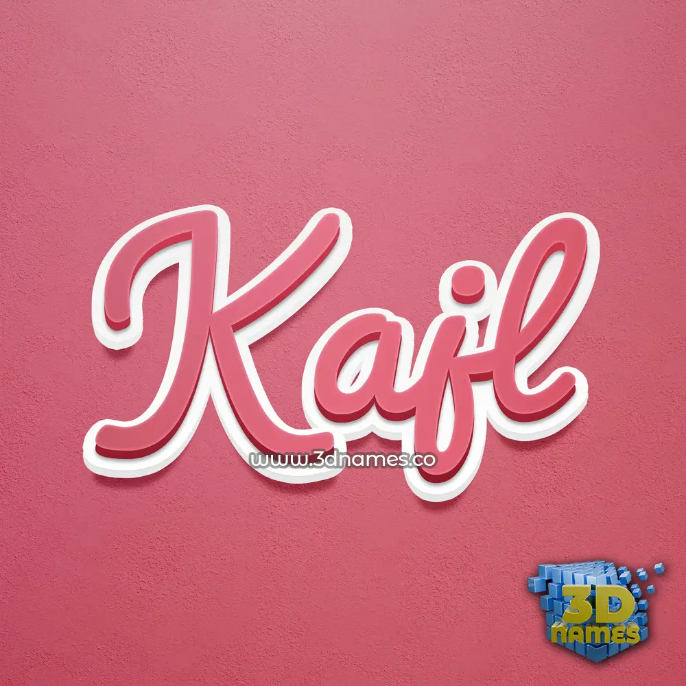 kajl in Red Scribble style - 3D name wallpaper