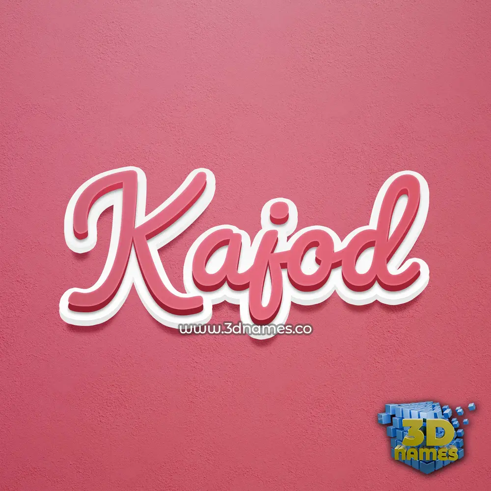 kajod in Red Scribble style - 3D name wallpaper