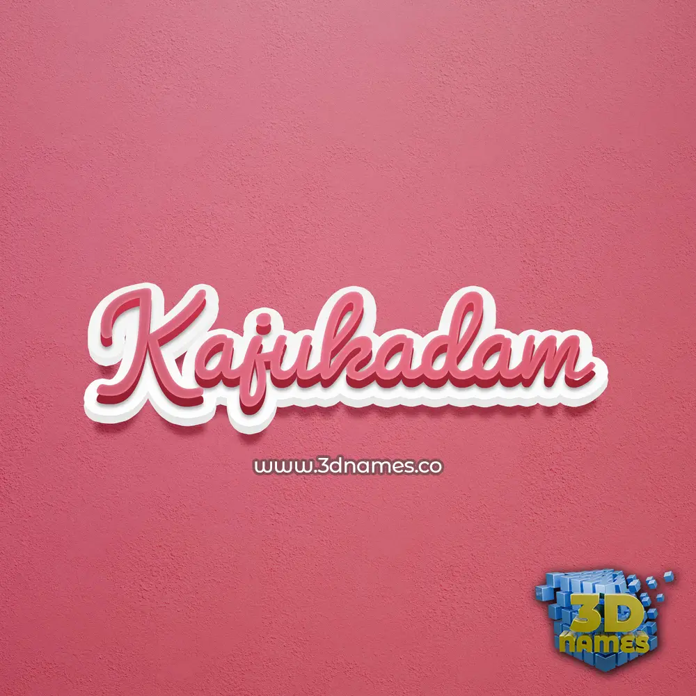kajukadam in Red Scribble style - 3D name wallpaper