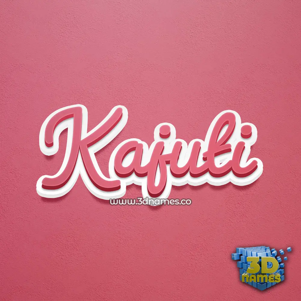 kajuti in Red Scribble style - 3D name wallpaper
