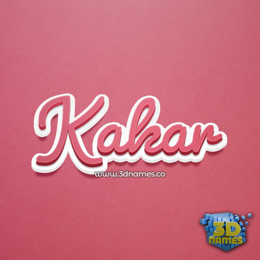kakar in Red Scribble style - 3D name wallpaper