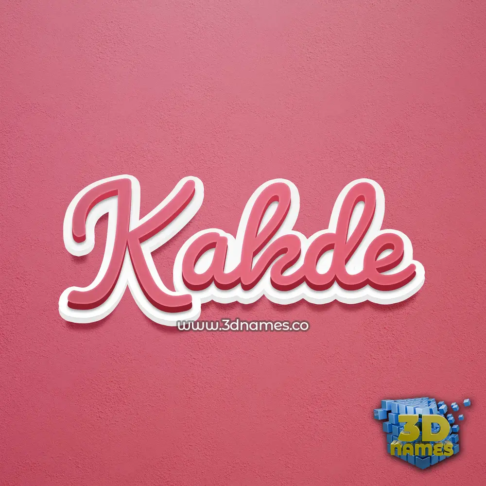 kakde in Red Scribble style - 3D name wallpaper