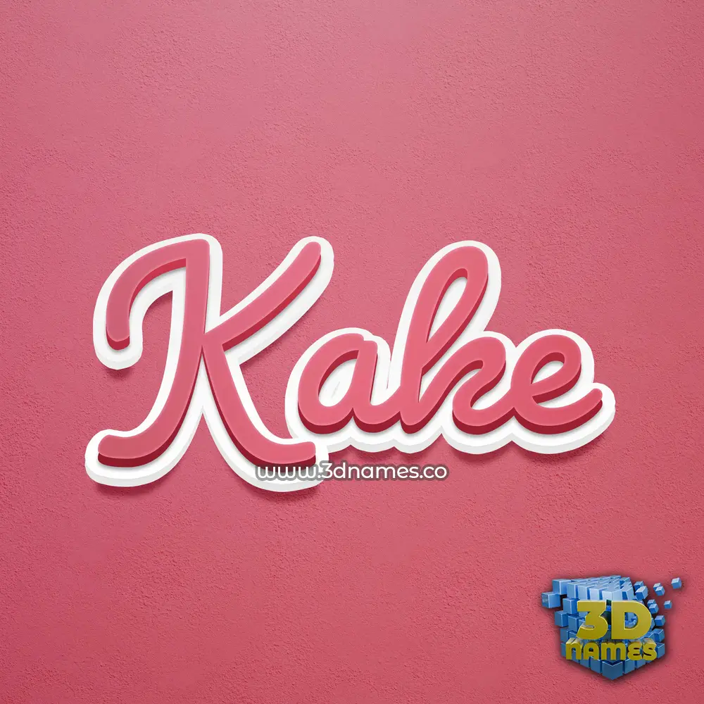 kake in Red Scribble style - 3D name wallpaper