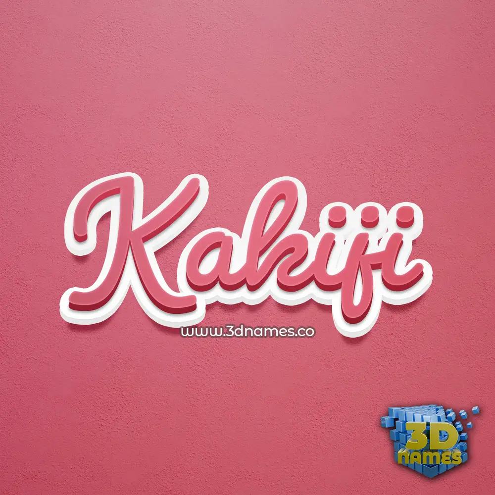 kakiji in Red Scribble style - 3D name wallpaper