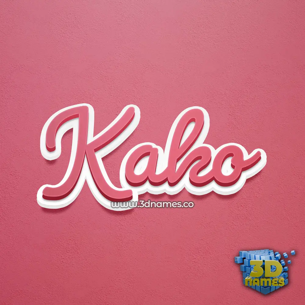 kako in Red Scribble style - 3D name wallpaper