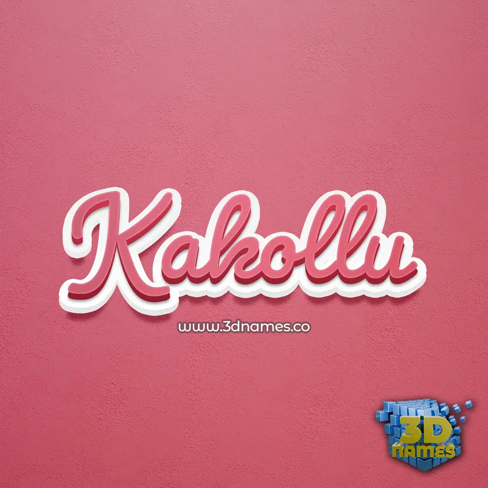 kakollu in Red Scribble style - 3D name wallpaper
