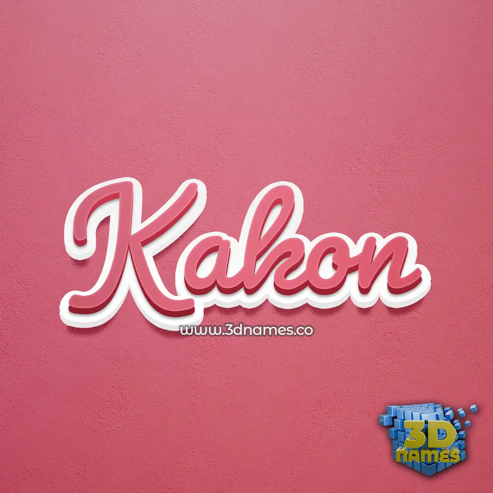 kakon in Red Scribble style - 3D name wallpaper