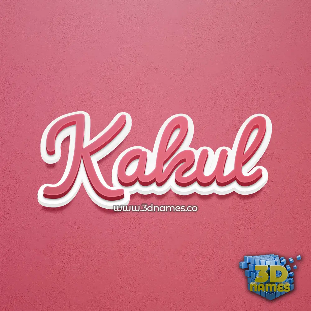 kakul in Red Scribble style - 3D name wallpaper