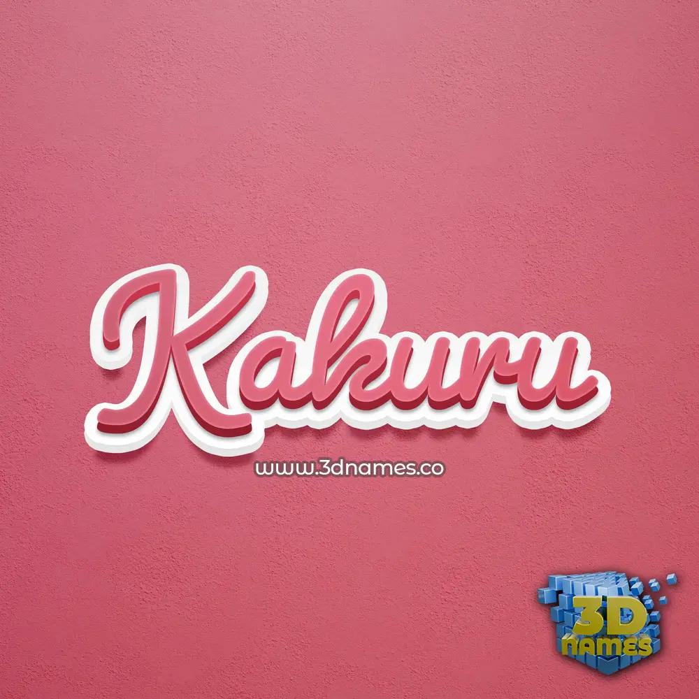 kakuru in Red Scribble style - 3D name wallpaper