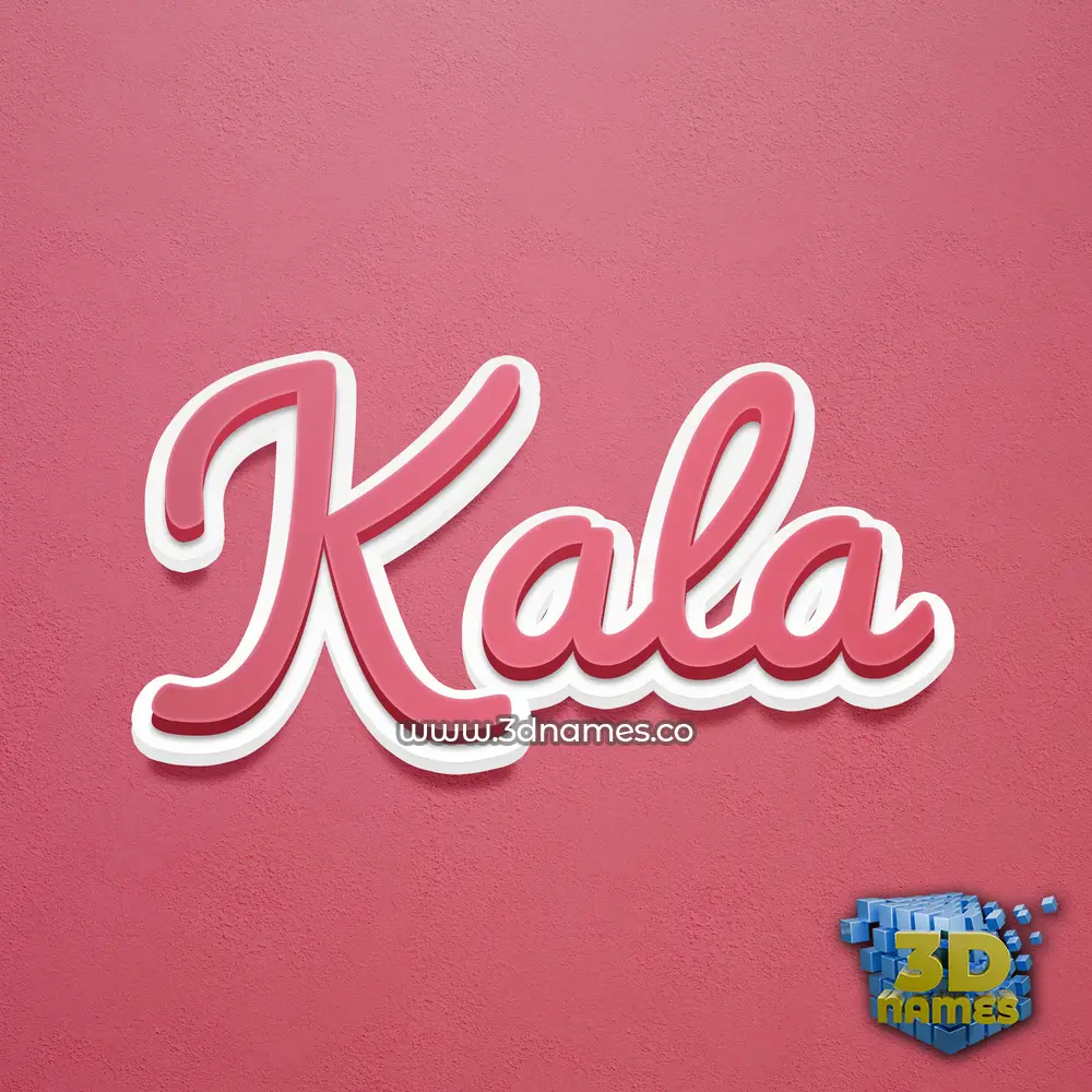 kala in Red Scribble style - 3D name wallpaper