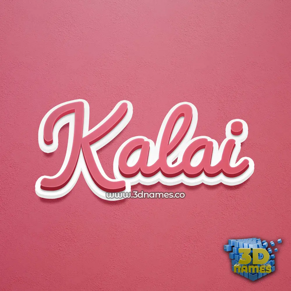 kalai in Red Scribble style - 3D name wallpaper