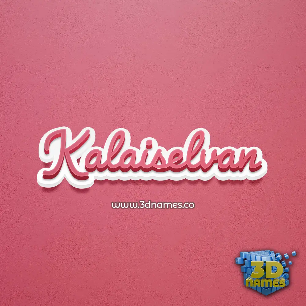 kalaiselvan in Red Scribble style - 3D name wallpaper