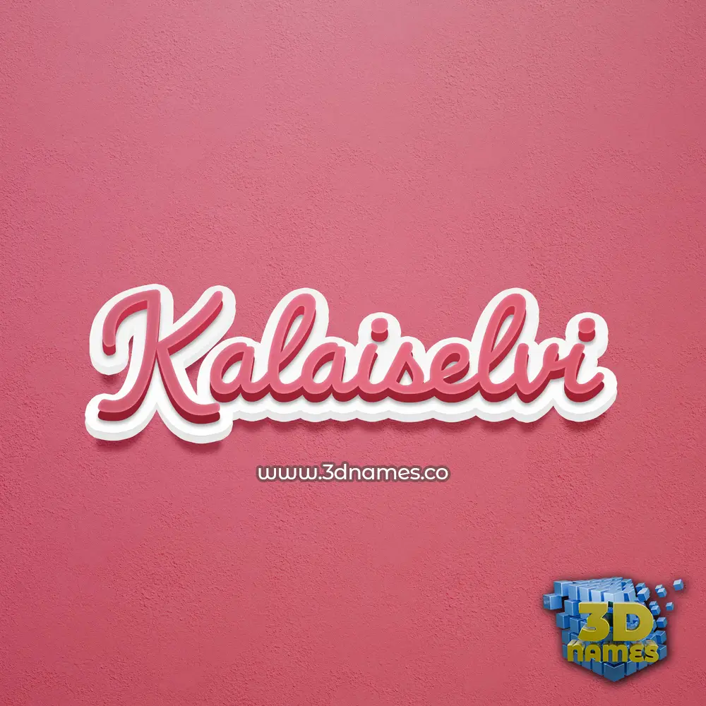 kalaiselvi in Red Scribble style - 3D name wallpaper