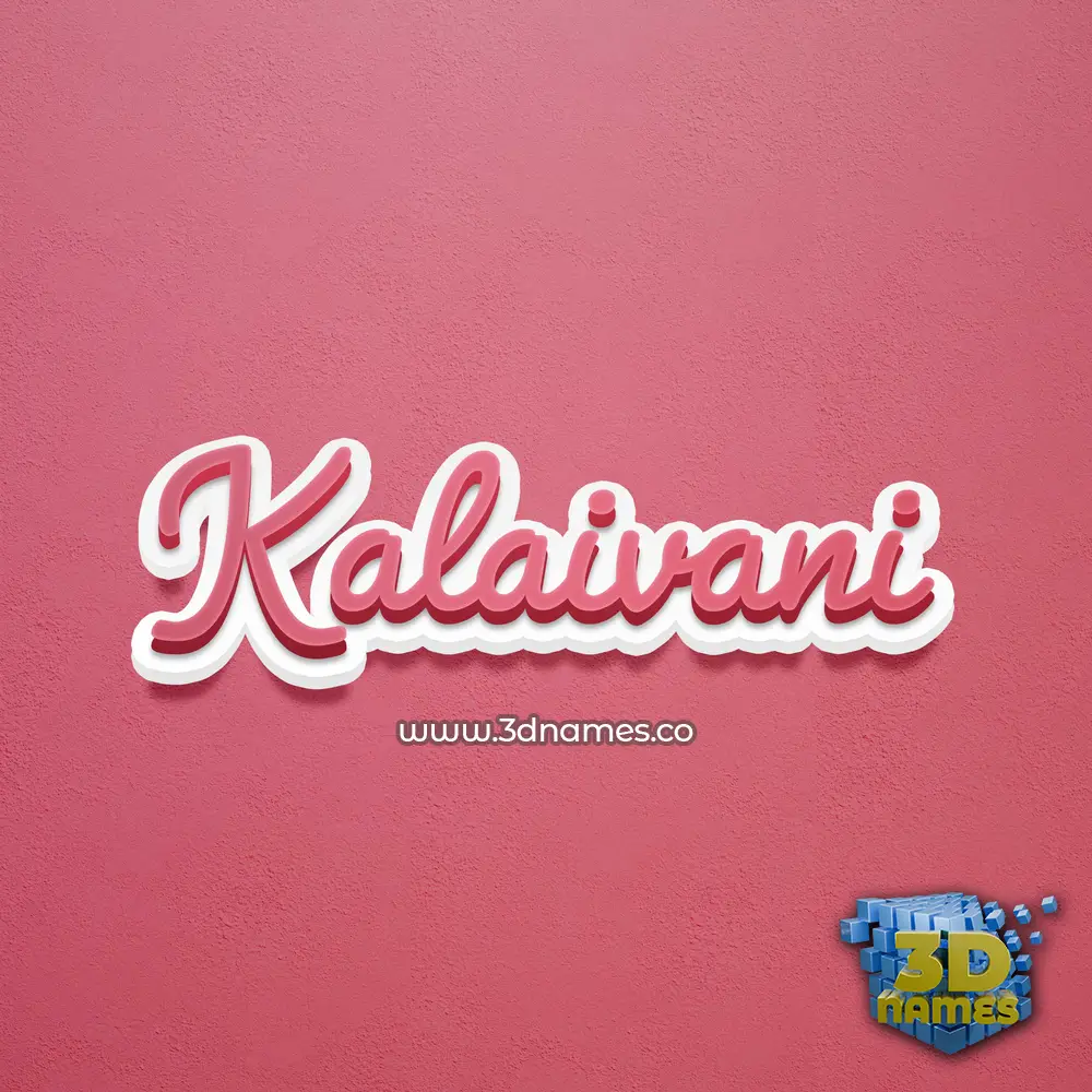 kalaivani in Red Scribble style - 3D name wallpaper