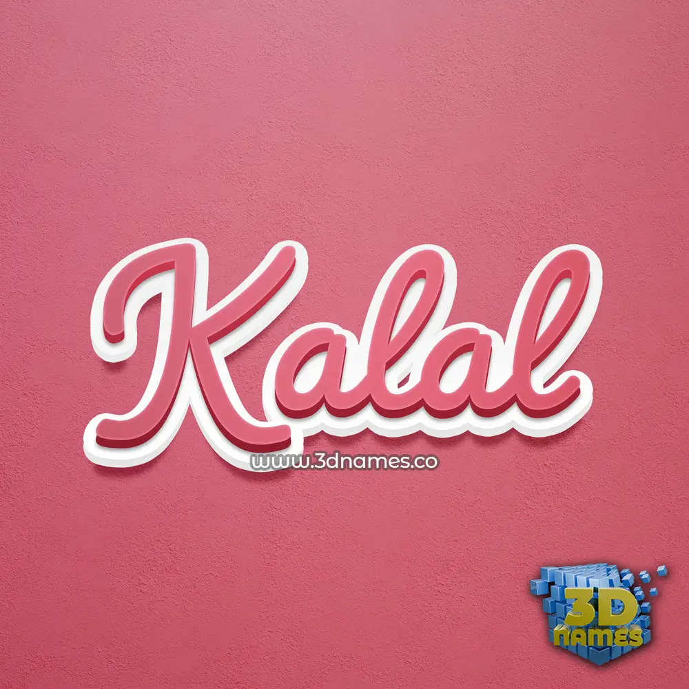 kalal in Red Scribble style - 3D name wallpaper