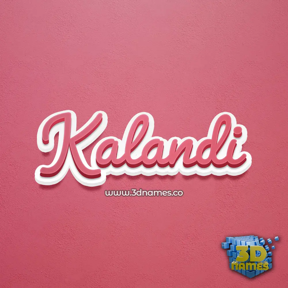 kalandi in Red Scribble style - 3D name wallpaper