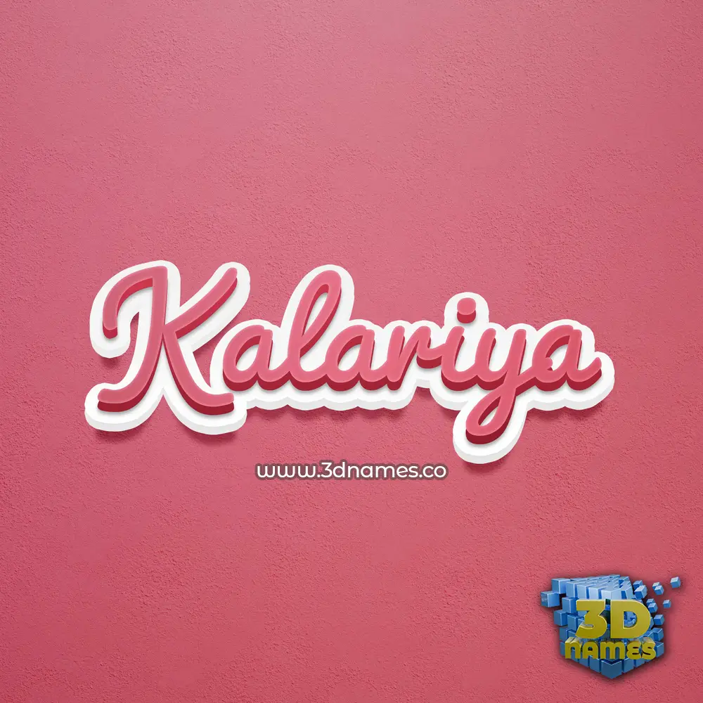 kalariya in Red Scribble style - 3D name wallpaper