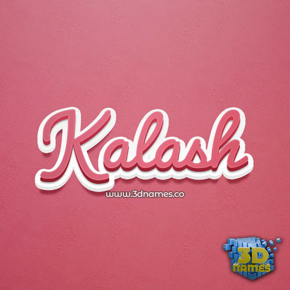 kalash in Red Scribble style - 3D name wallpaper