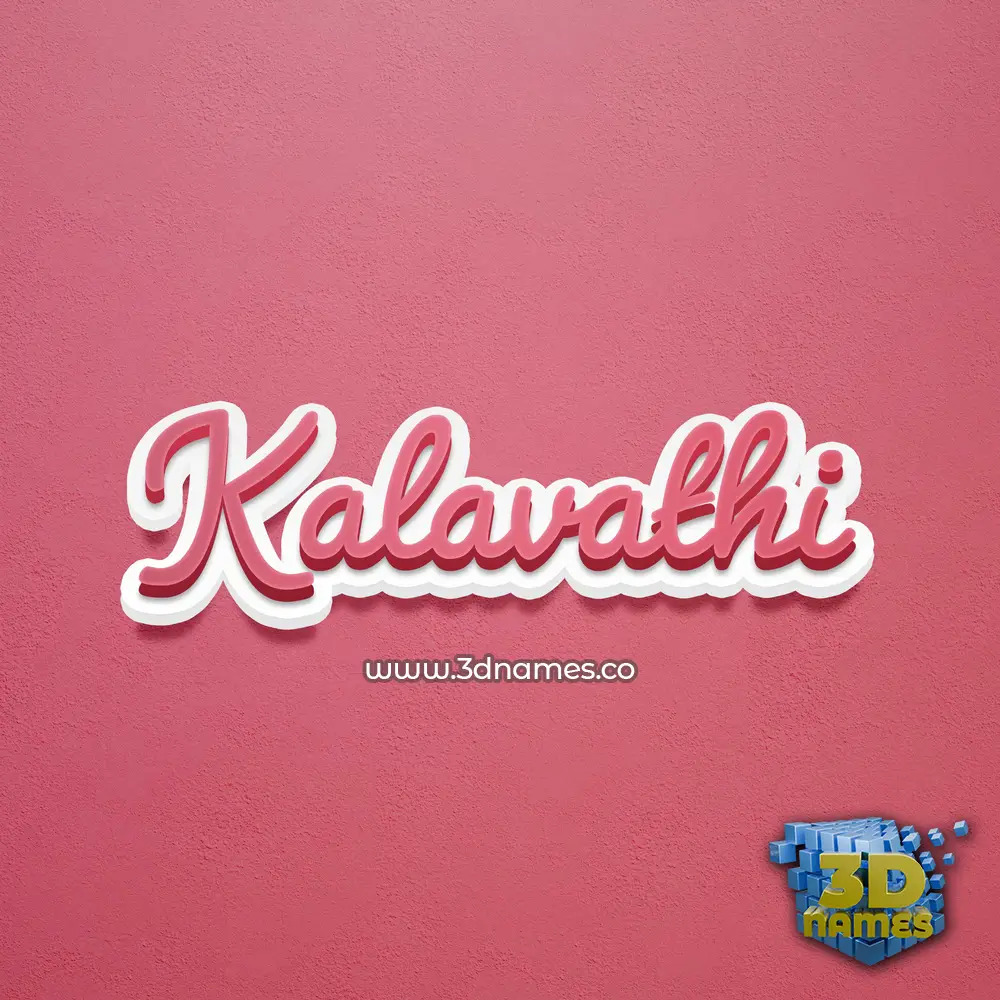 kalavathi in Red Scribble style - 3D name wallpaper