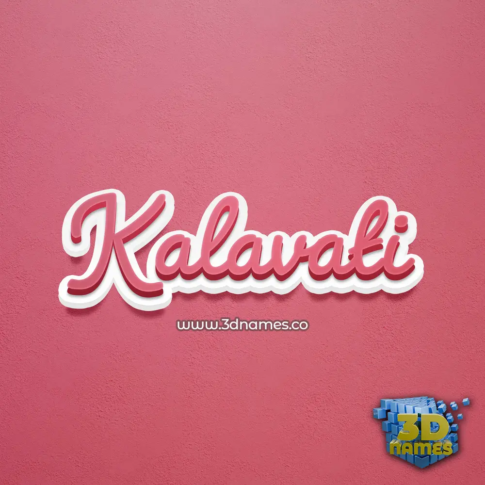 kalavati in Red Scribble style - 3D name wallpaper