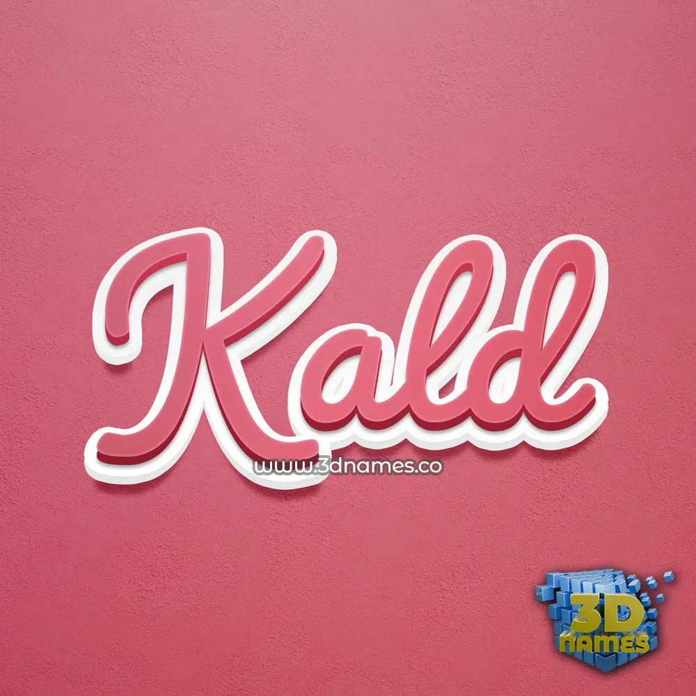 kald in Red Scribble style - 3D name wallpaper