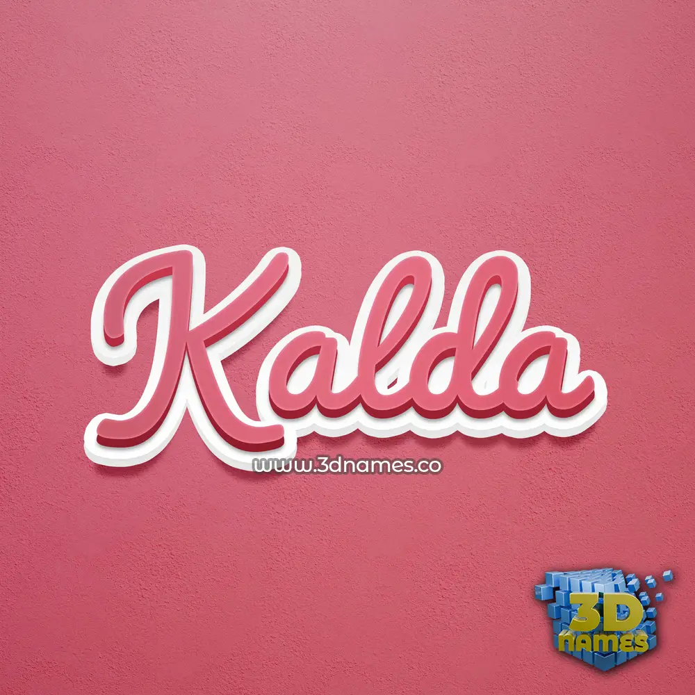 kalda in Red Scribble style - 3D name wallpaper