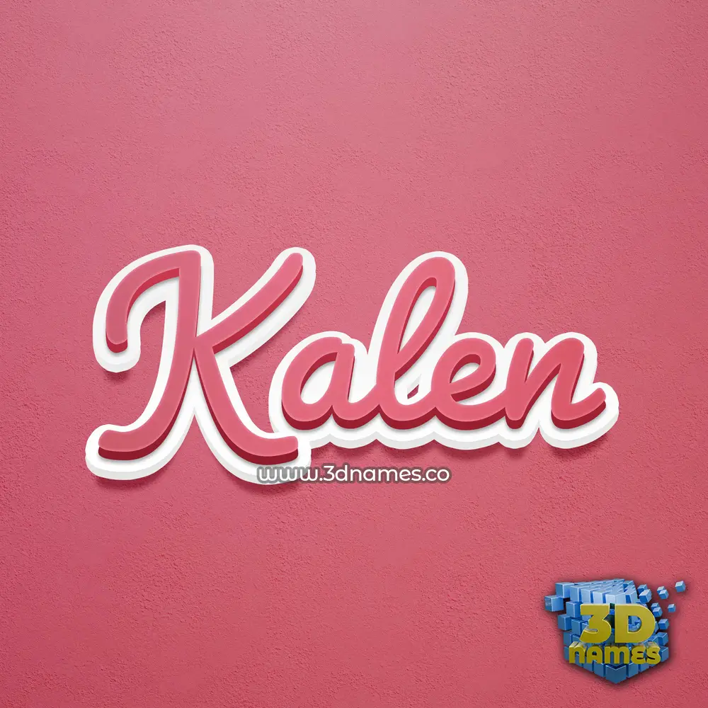 kalen in Red Scribble style - 3D name wallpaper