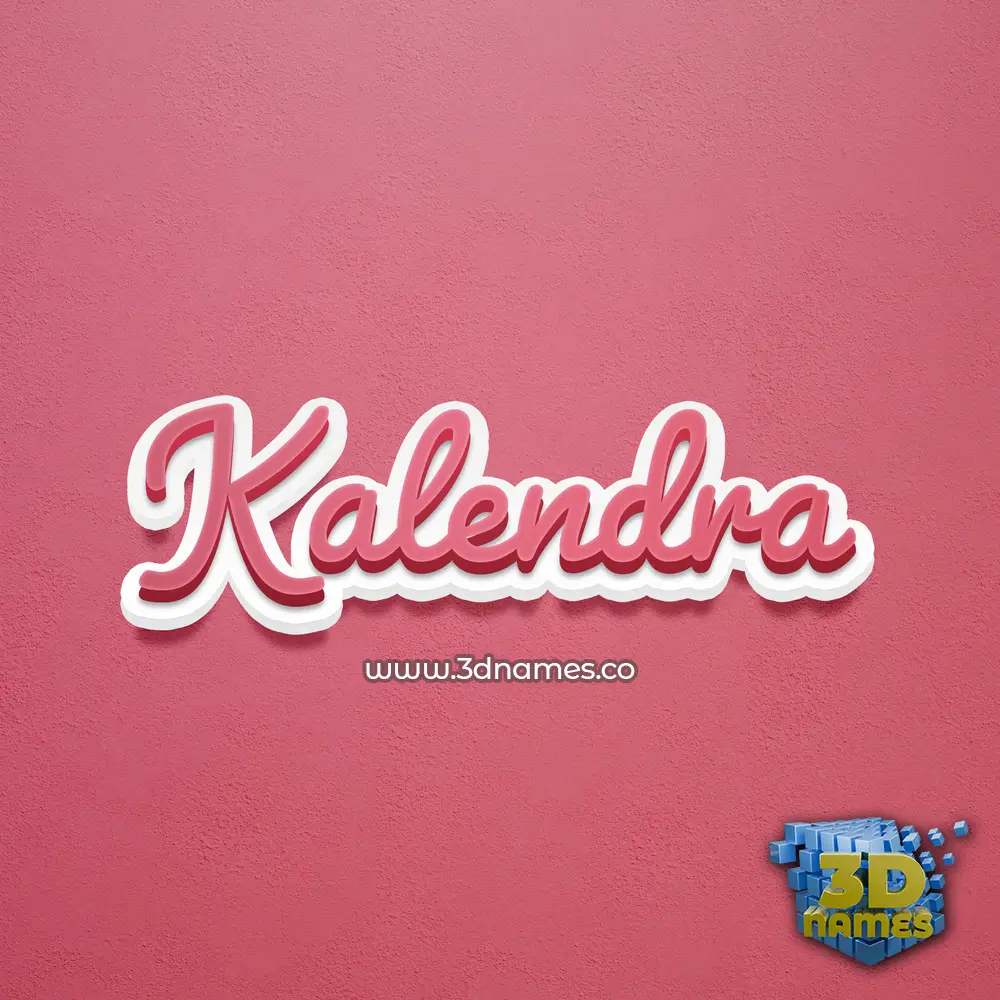 kalendra in Red Scribble style - 3D name wallpaper