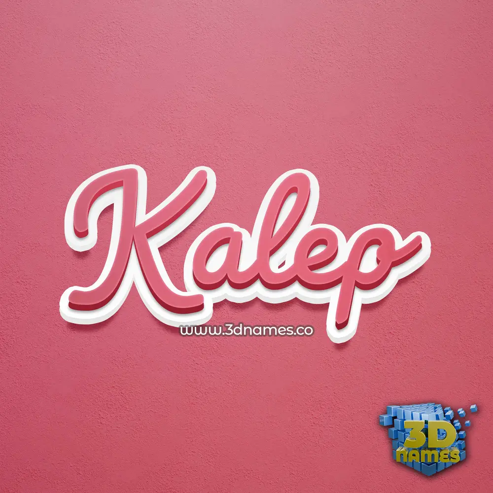 kalep in Red Scribble style - 3D name wallpaper