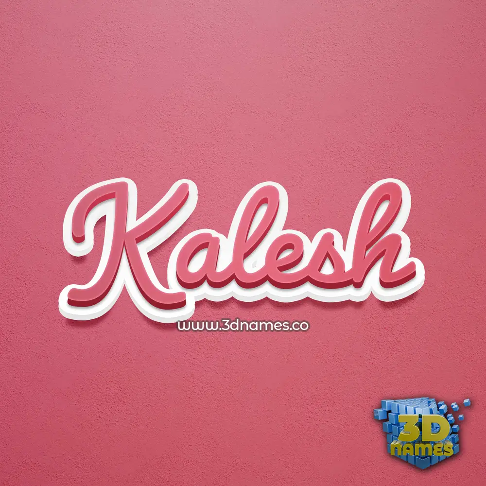 kalesh in Red Scribble style - 3D name wallpaper