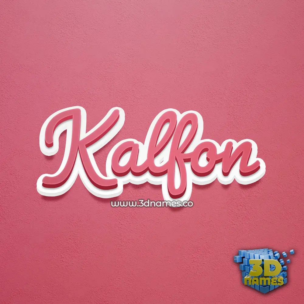 kalfon in Red Scribble style - 3D name wallpaper