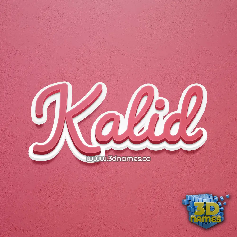 kalid in Red Scribble style - 3D name wallpaper