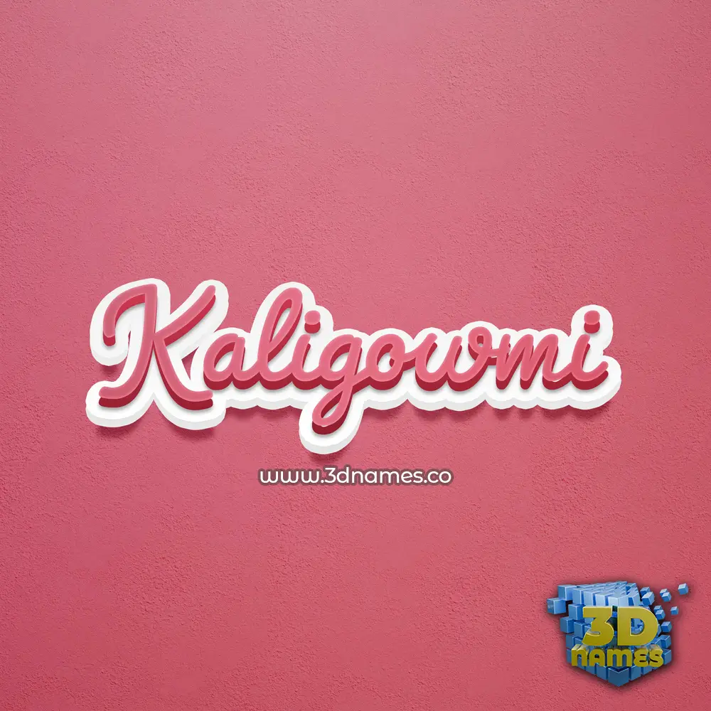kaligowmi in Red Scribble style - 3D name wallpaper