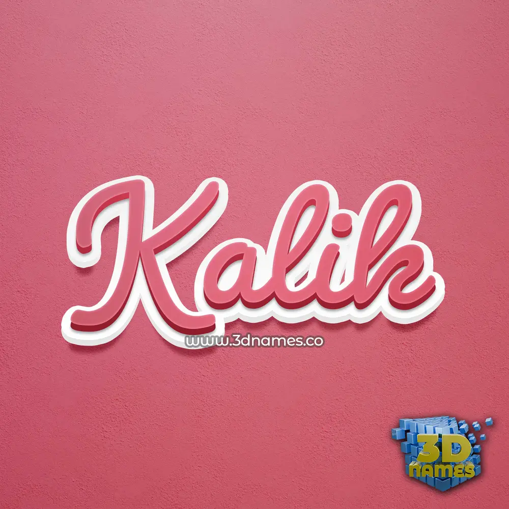 kalik in Red Scribble style - 3D name wallpaper