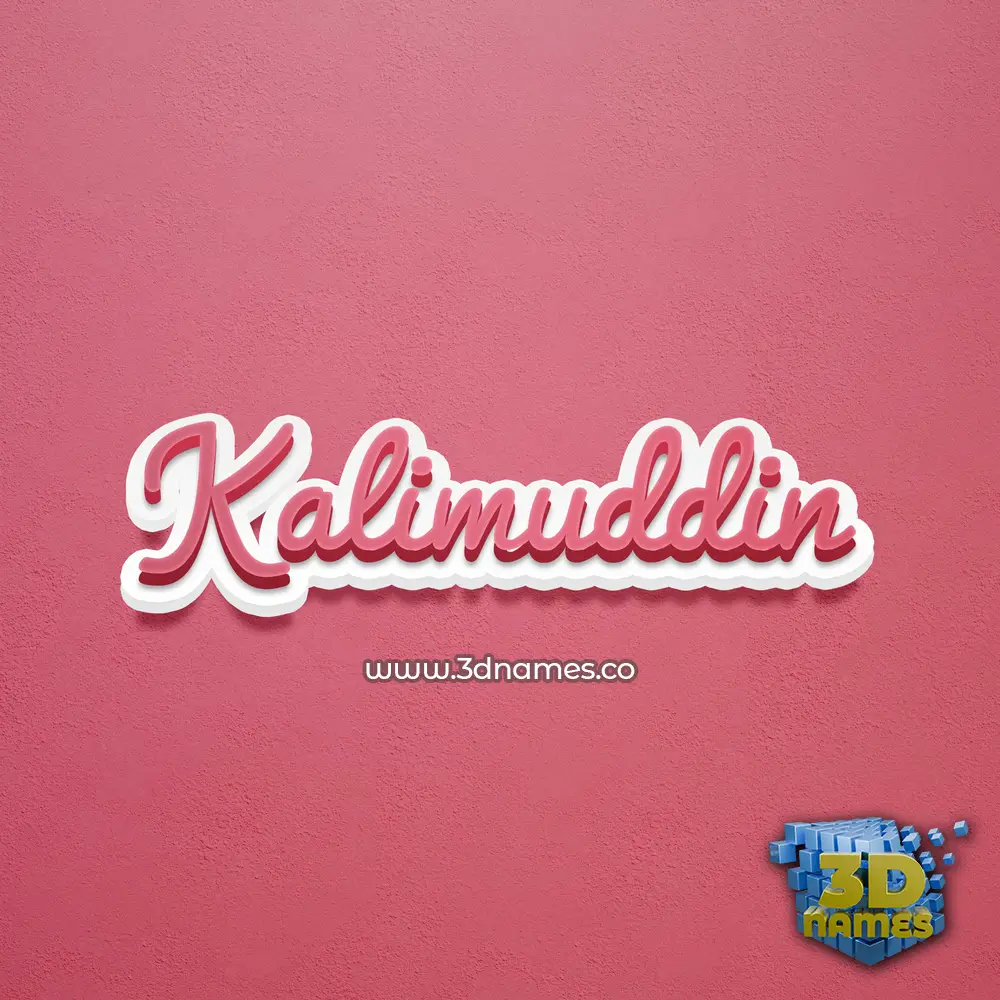 kalimuddin in Red Scribble style - 3D name wallpaper