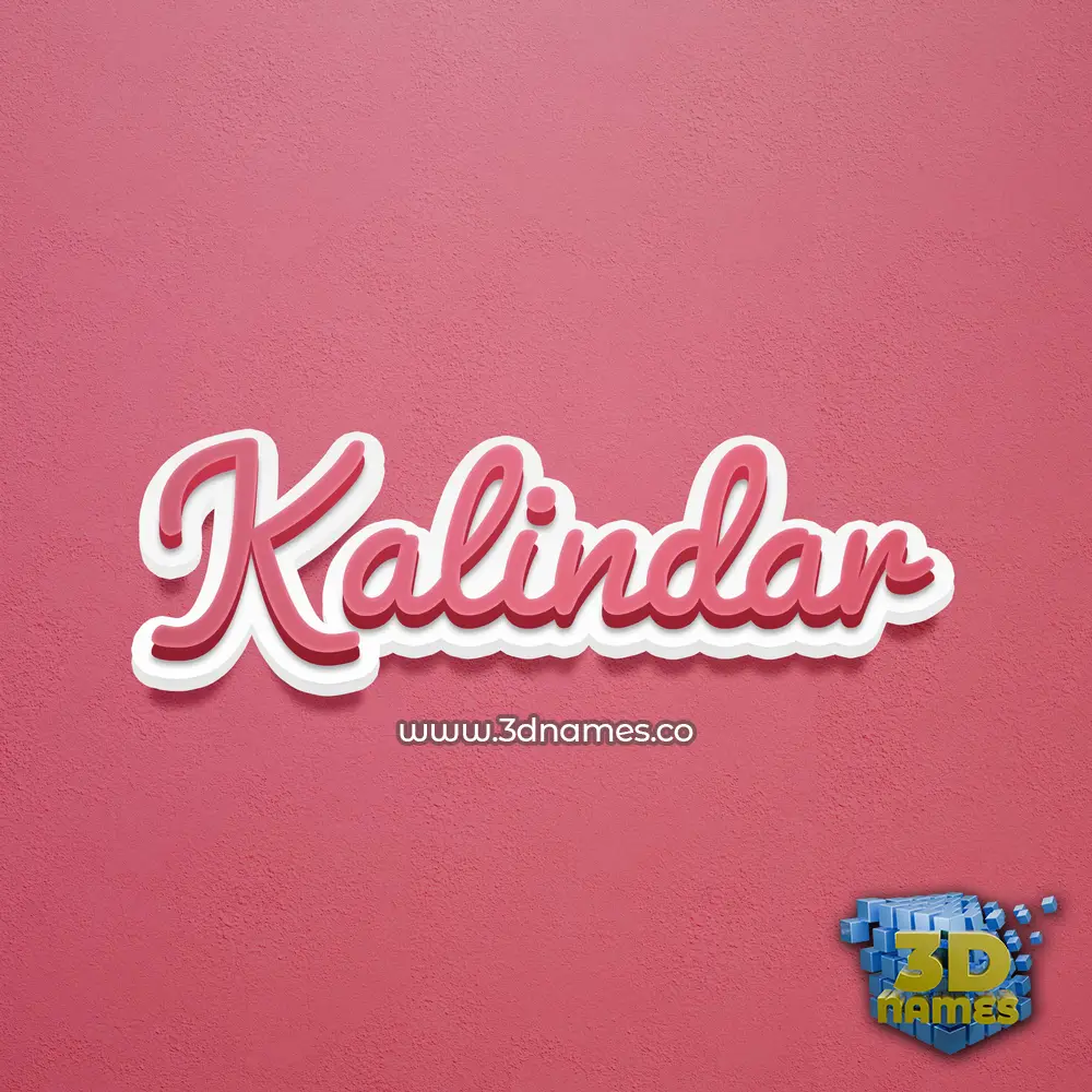 kalindar in Red Scribble style - 3D name wallpaper