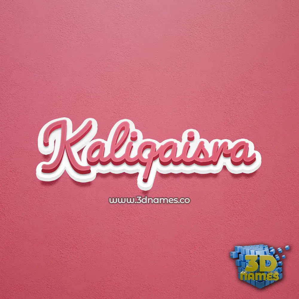 kaliqaisra in Red Scribble style - 3D name wallpaper