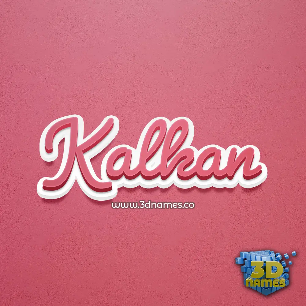kalkan in Red Scribble style - 3D name wallpaper