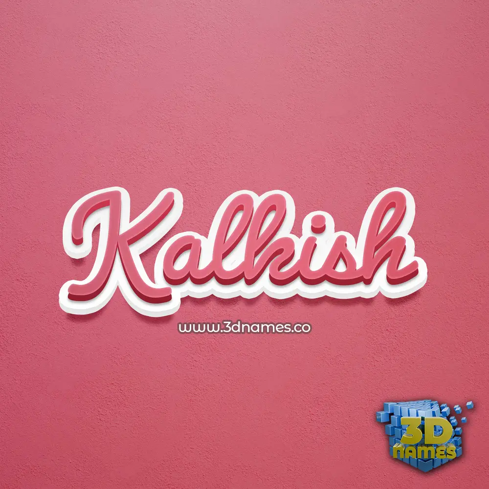 kalkish in Red Scribble style - 3D name wallpaper
