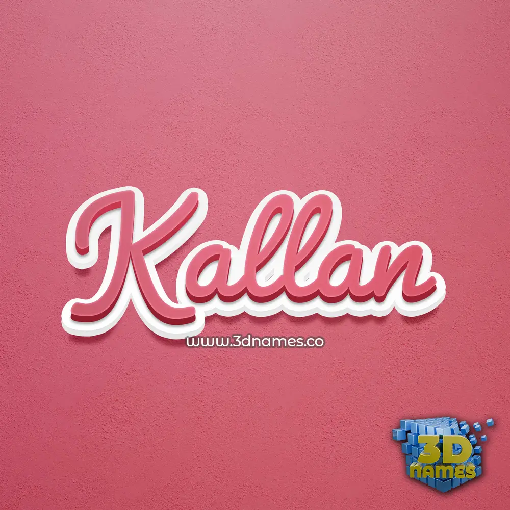 kallan in Red Scribble style - 3D name wallpaper
