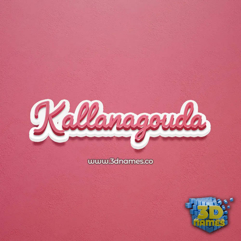 kallanagouda in Red Scribble style - 3D name wallpaper