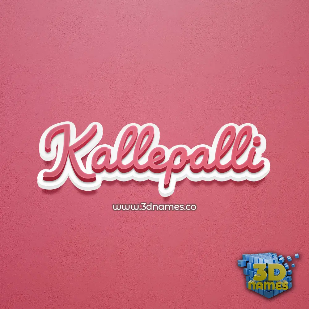 kallepalli in Red Scribble style - 3D name wallpaper