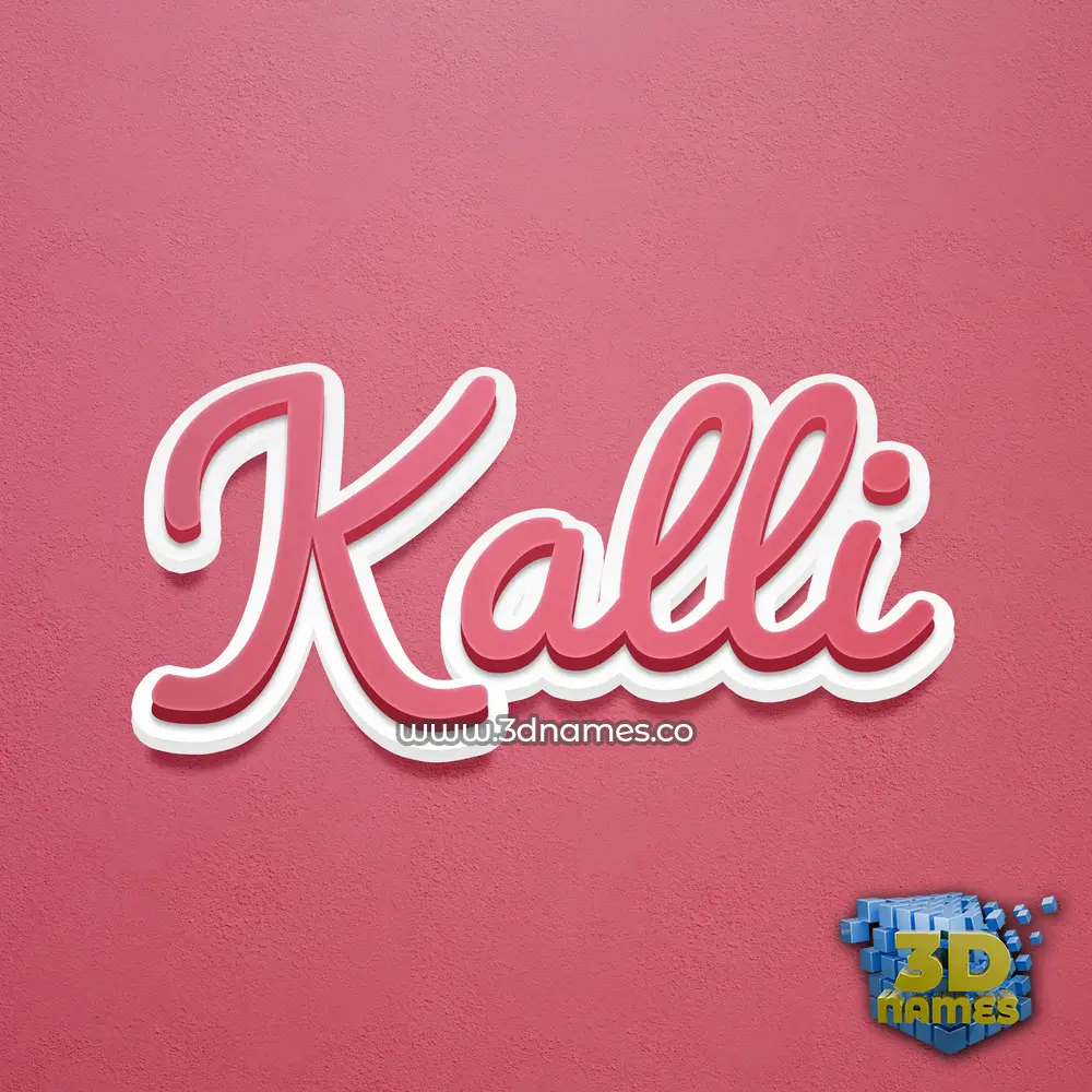 kalli in Red Scribble style - 3D name wallpaper