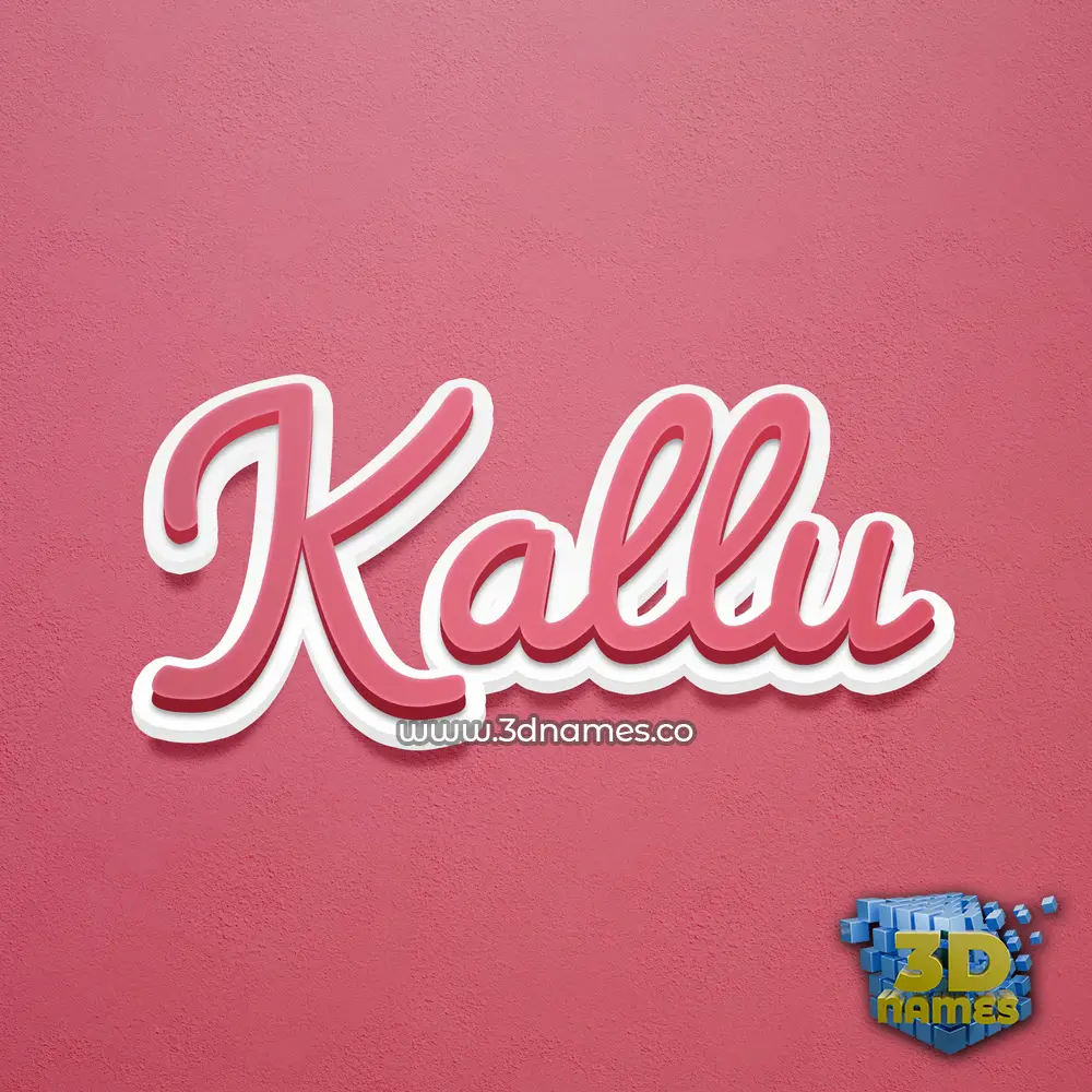 kallu in Red Scribble style - 3D name wallpaper
