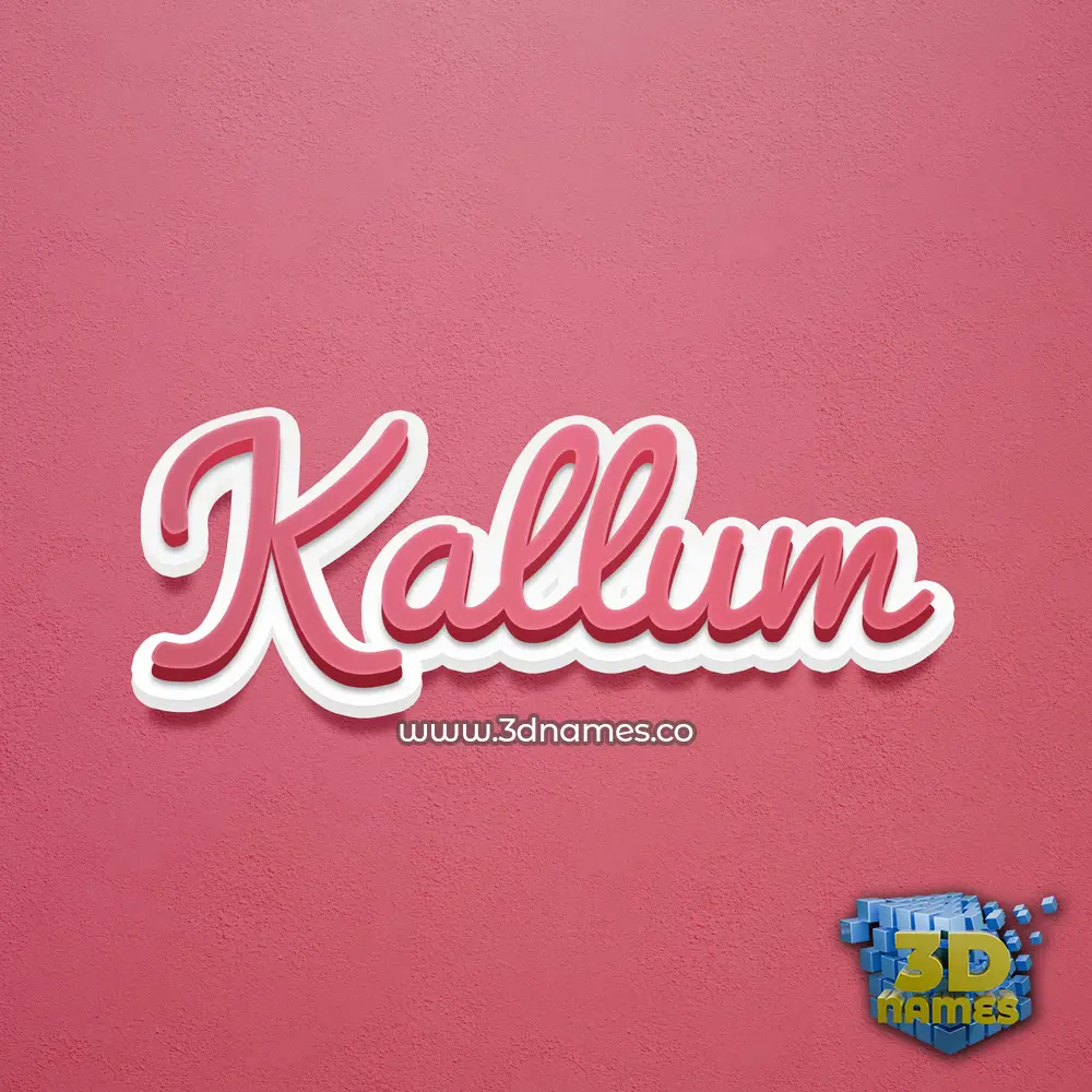 kallum in Red Scribble style - 3D name wallpaper