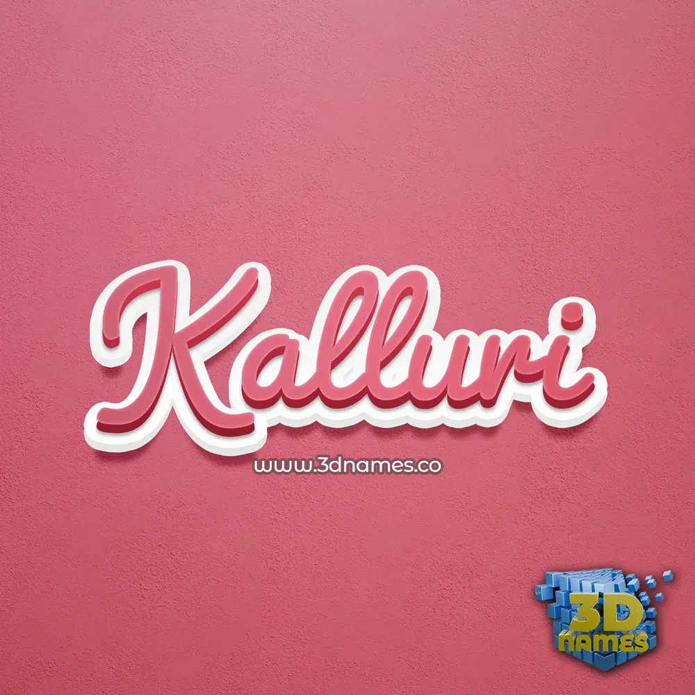 kalluri in Red Scribble style - 3D name wallpaper