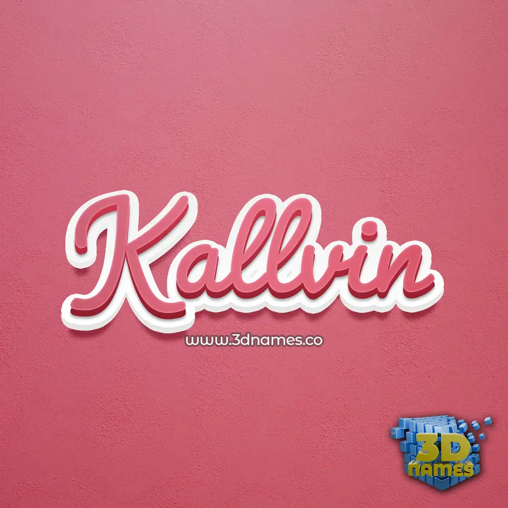 kallvin in Red Scribble style - 3D name wallpaper