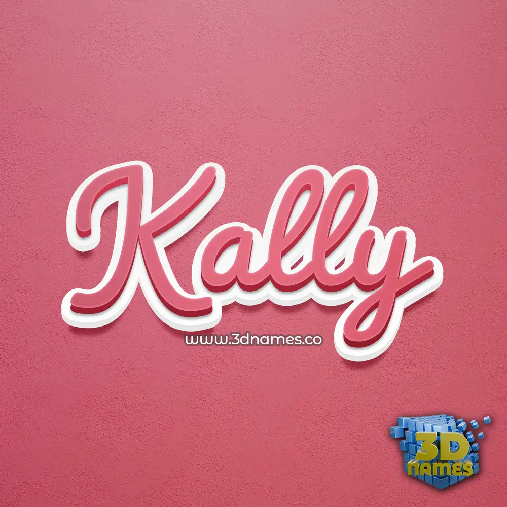 kally in Red Scribble style - 3D name wallpaper