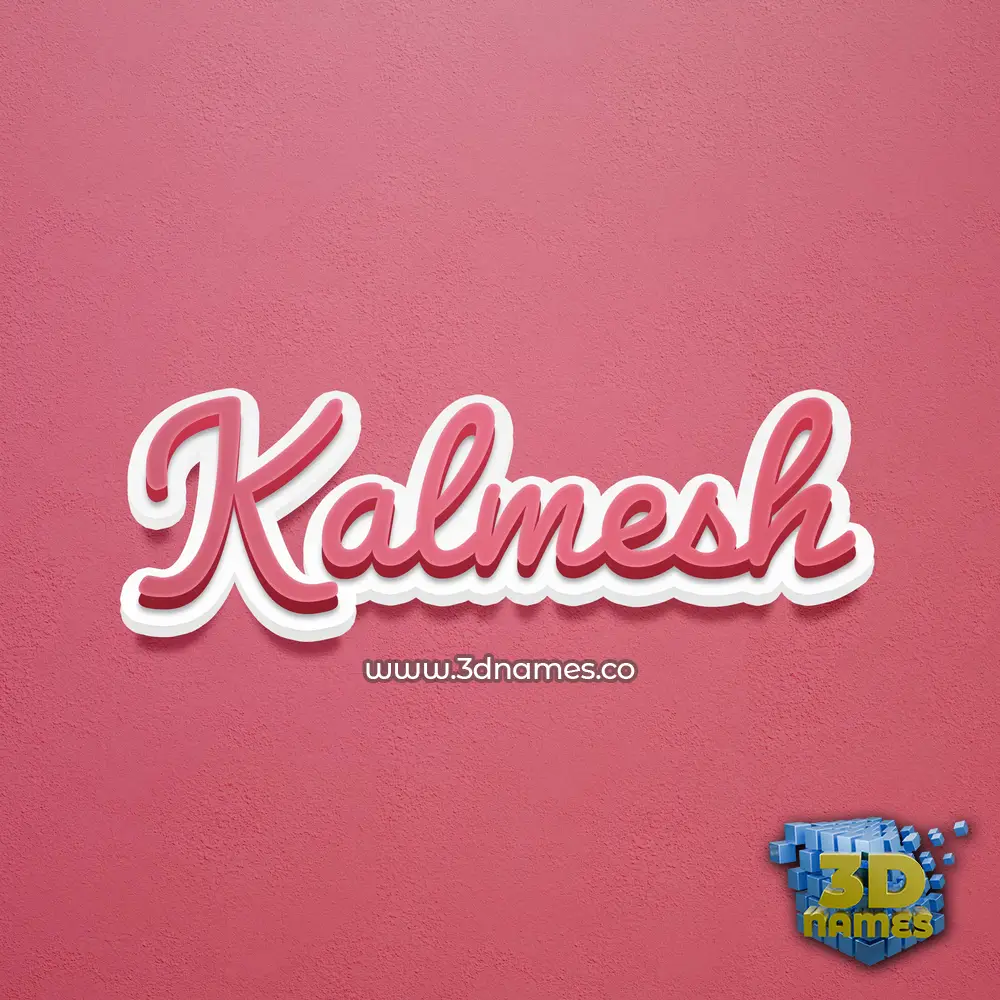 kalmesh in Red Scribble style - 3D name wallpaper